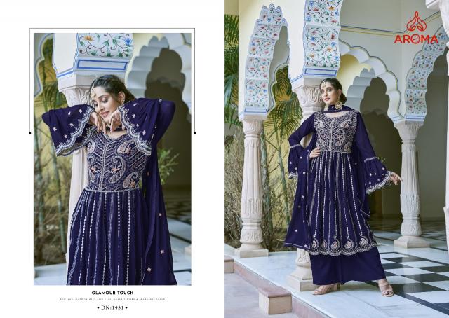 Aroma Mirai Georgette Embroidered Salwar Kameez Wholesale catalog