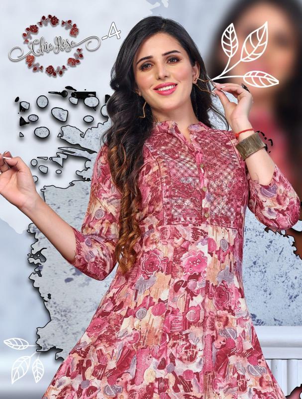 Beauty Queen Chic Rose-4 Designer kurti wholesale catalog