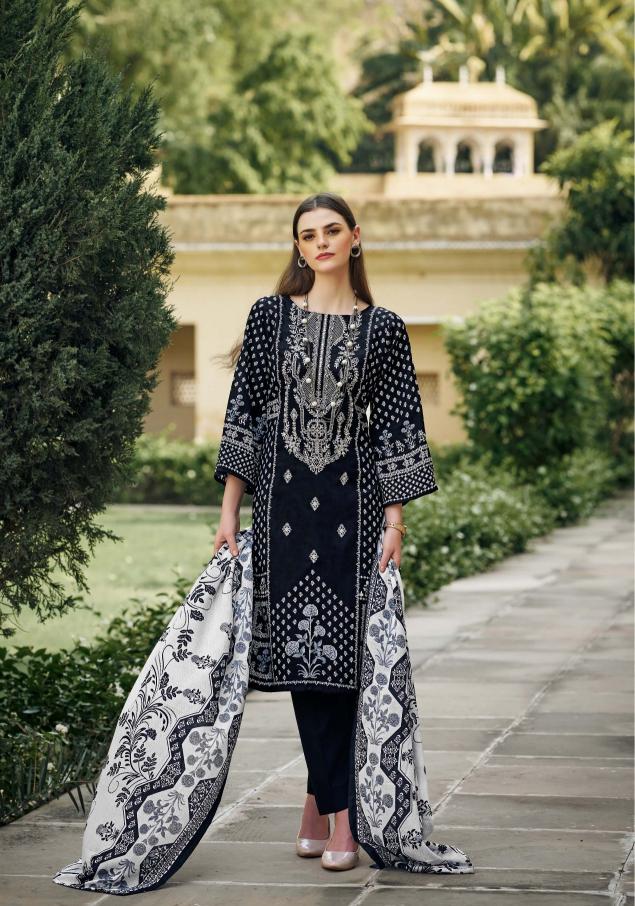 Belliza Naira Black And White Edition 2 Cotton Dress Material Wholesale catalog