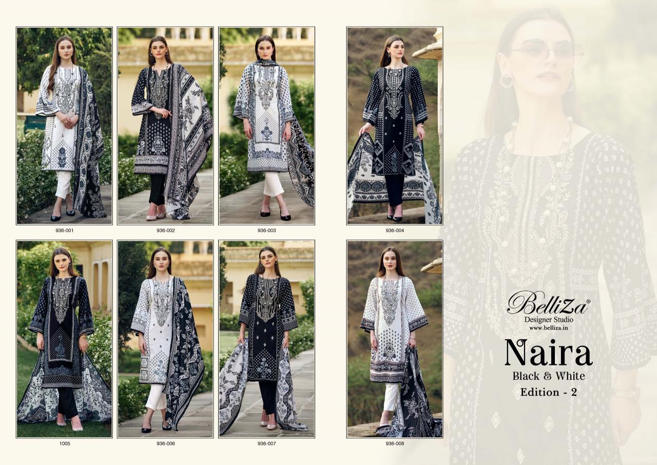 Belliza Naira Black And White Edition 2 Cotton Dress Material Wholesale catalog