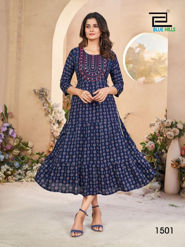 Blue Hills Sarfaraz Vol 15 Nx Rayon Printed Kurti wholesale catalog