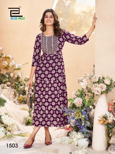 Blue Hills Sarfaraz Vol 15 Nx Rayon Printed Kurti wholesale catalog