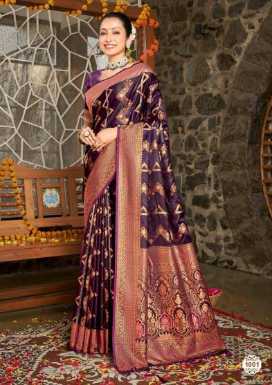 BUNAWAT PAVITRA SATAN SILK SAREE Wholesale catalog