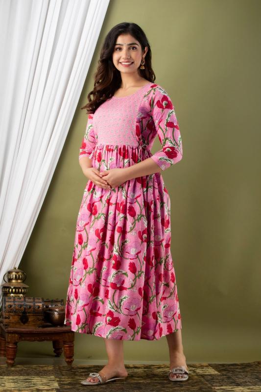 Cotton Anarkali feeding/ maternity  kurti wholesale catalog