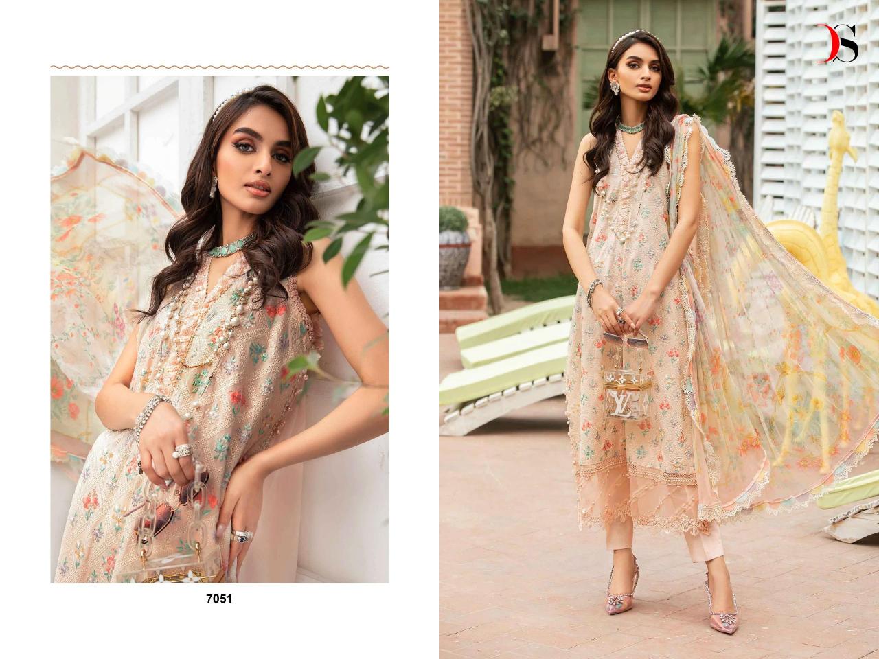 Deepsy Maria B MPrint 24 Vol 3 Chiffon Dupatta Pakistani Suit Wholesale catalog