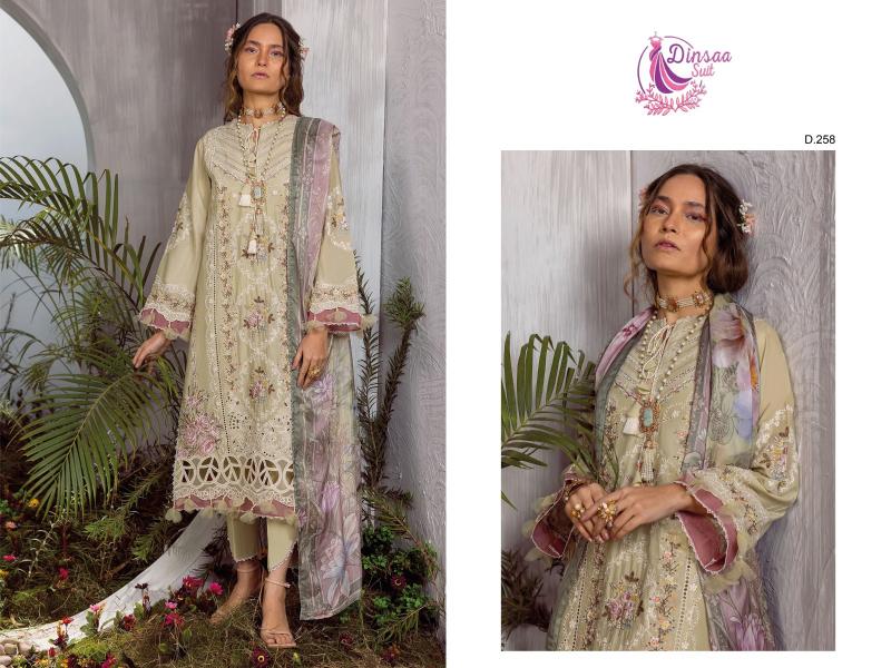 Dinsaa Sana Shafinaz Vol 1 Chiffon Dupatta Pakistani Suit wholesale catalog