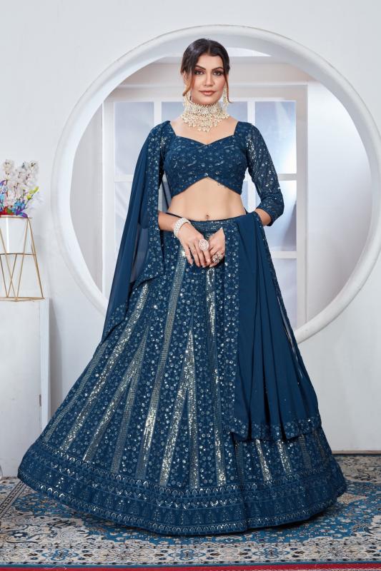 Dz 2243 Georgette Embroidery Work Lehenga Choli wholesale catalog