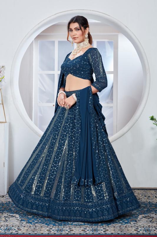 Dz 2243 Georgette Embroidery Work Lehenga Choli wholesale catalog