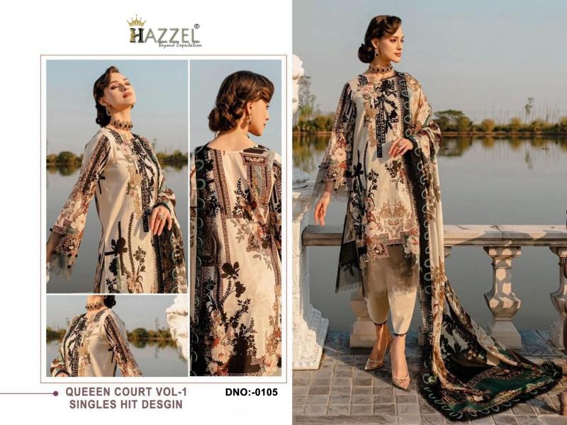 Hazzel 0105 Cotton Dupatta Salwar Kameez Wholesale catalog