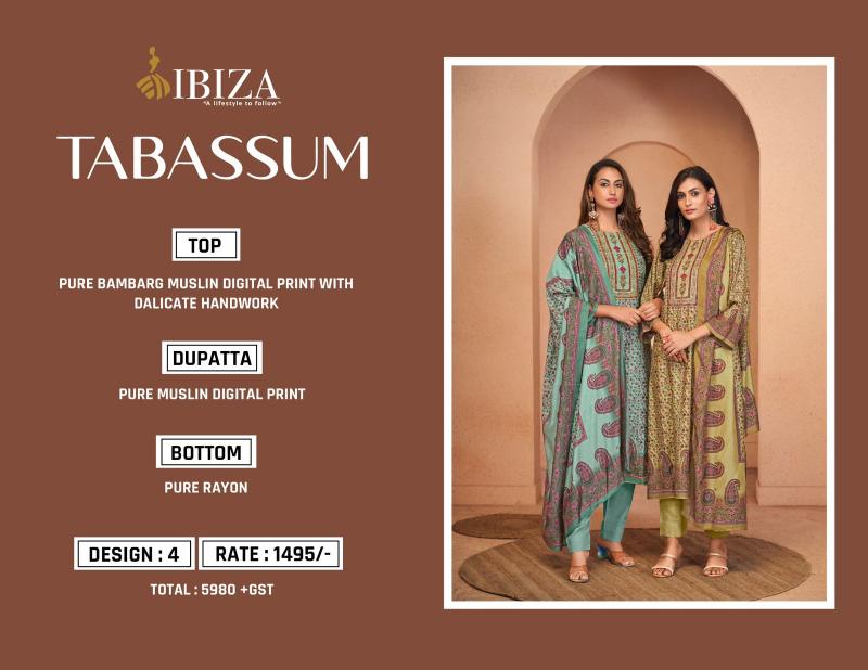 Ibiza Tabassum Muslin Digital Printed Salwar Kameez wholesale catalog