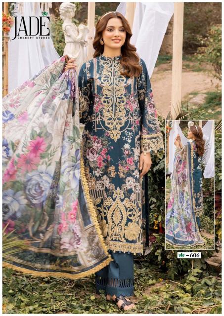 Jade Crimson Vol 6 Heavy Lawn Karachi Print Dress Material wholesale catalog