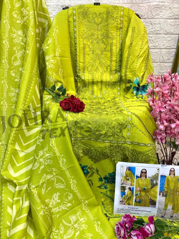 Johra Tex 141 Cotton Embroidered Salwar Kameez Wholesale catalog