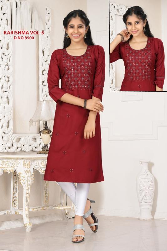 Karishma Vol 5 Rayon Kurti Kids Wear wholesale catalog