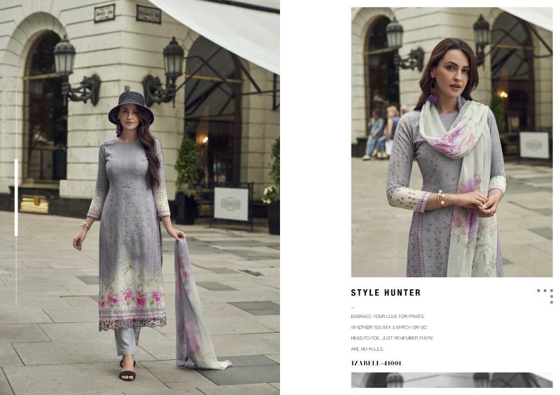 Kesar Izabell Linen Digital Printed Dress Material Wholesale catalog