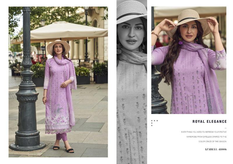 Kesar Izabell Linen Digital Printed Dress Material Wholesale catalog