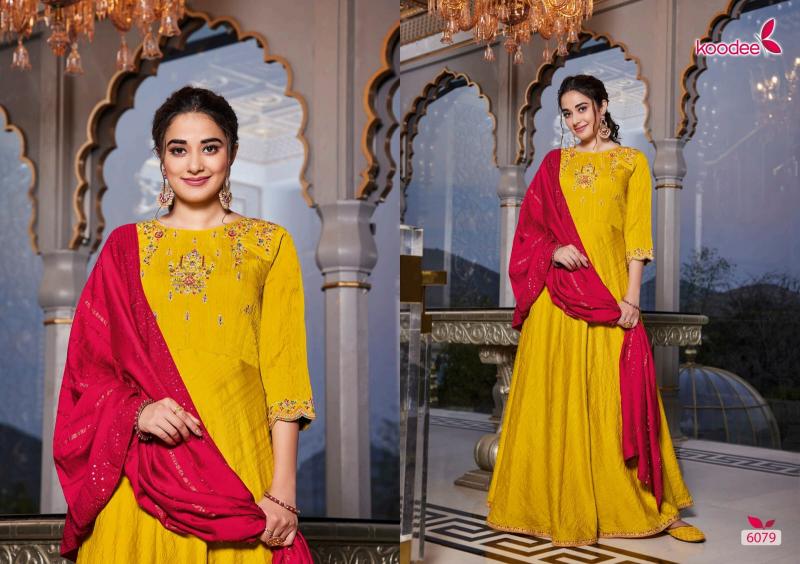 Koodee Sundra 3 Viscose Long Gown With Dupatta wholesale catalog