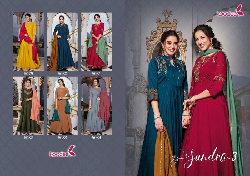 Koodee Sundra 3 Viscose Long Gown With Dupatta wholesale catalog