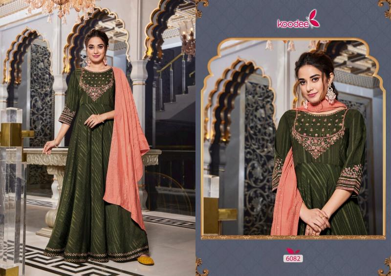 Koodee Sundra 3 Viscose Long Gown With Dupatta wholesale catalog