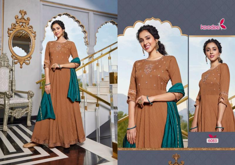 Koodee Sundra 3 Viscose Long Gown With Dupatta wholesale catalog