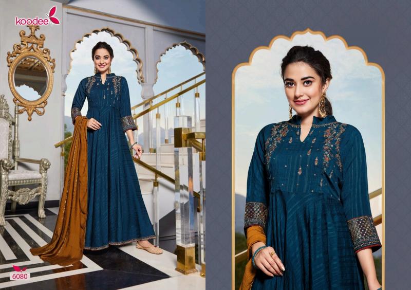 Koodee Sundra 3 Viscose Long Gown With Dupatta wholesale catalog