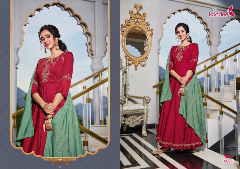 Koodee Sundra 3 Viscose Long Gown With Dupatta wholesale catalog