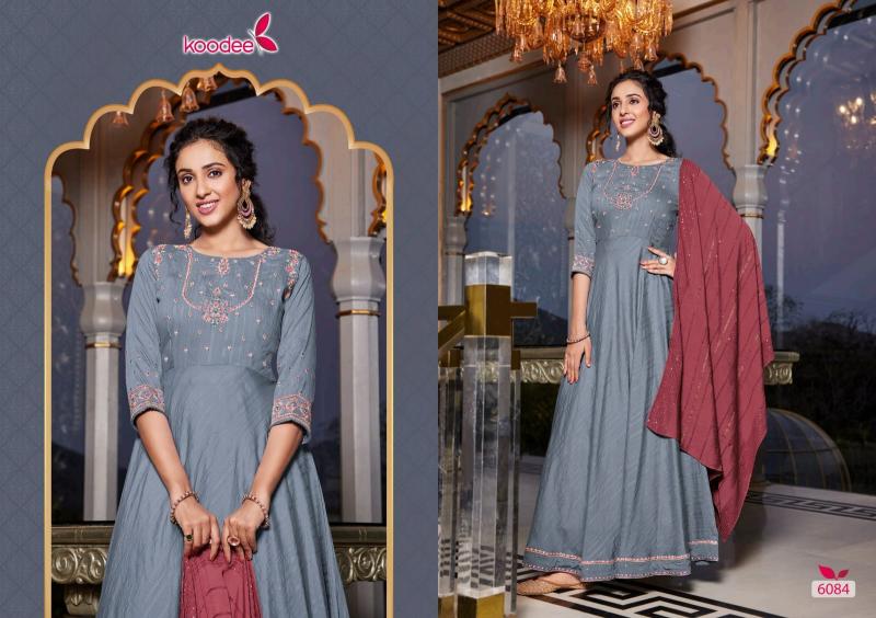 Koodee Sundra 3 Viscose Long Gown With Dupatta wholesale catalog