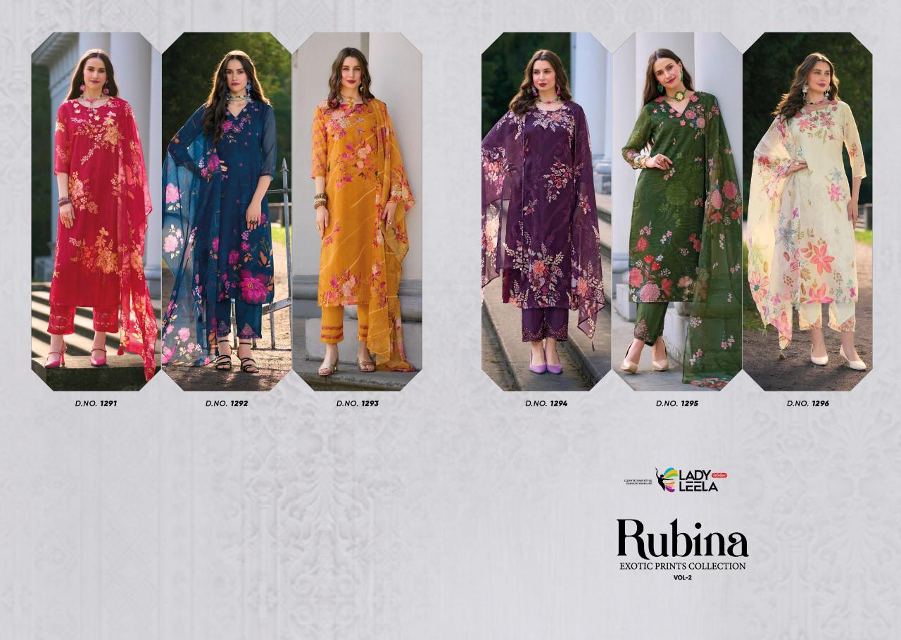 Lady Leela Rubina Vol 2 Digital Printed Kurti Pant With Dupatta wholesale catalog