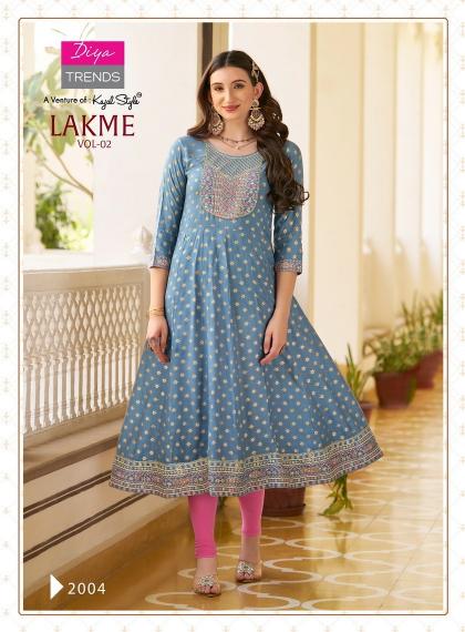 Lakme by Diya Trends Vol 2 Rayon Fancy Kurti wholesale catalog