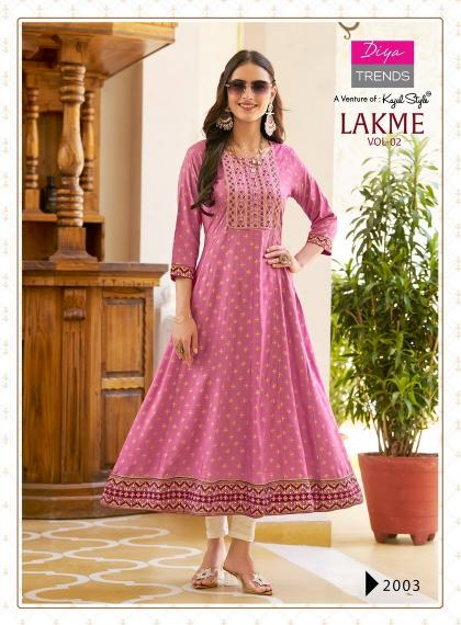 Lakme by Diya Trends Vol 2 Rayon Fancy Kurti wholesale catalog