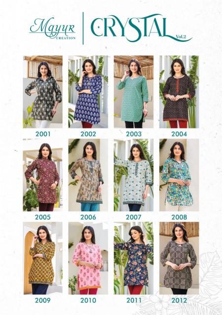 MAYUR CREATION crystal vol-2 Kurti Wholesale catalog