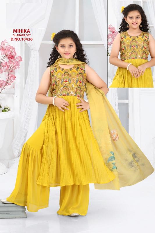 Mihika Sharara Set 10426 Georgette Kids Party Wear wholesale catalog