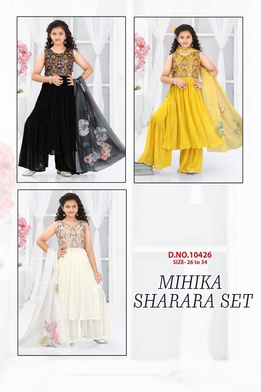 Mihika Sharara Set 10426 Georgette Kids Party Wear wholesale catalog