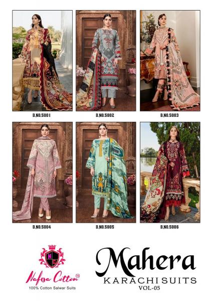 Nafisa Mahera Vol 5 Karachi Cotton Dress Material Wholesale catalog