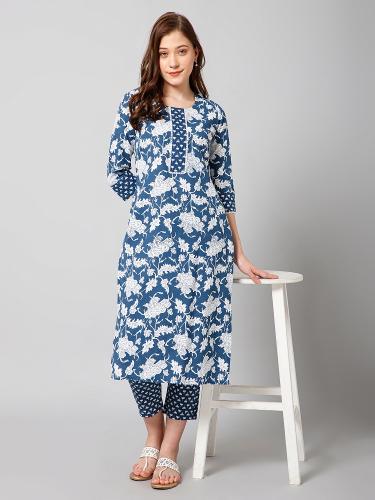 Navya 5 Casual Printed Cotton Kurti With Bottom wholesale catalog