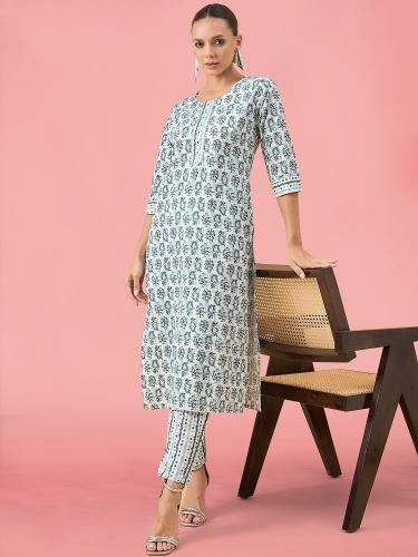 Navya 5 Casual Printed Cotton Kurti With Bottom wholesale catalog