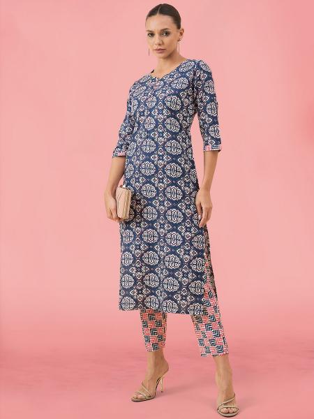 Navya 6 Casual Printed Cotton Kurti With Bottom wholesale catalog