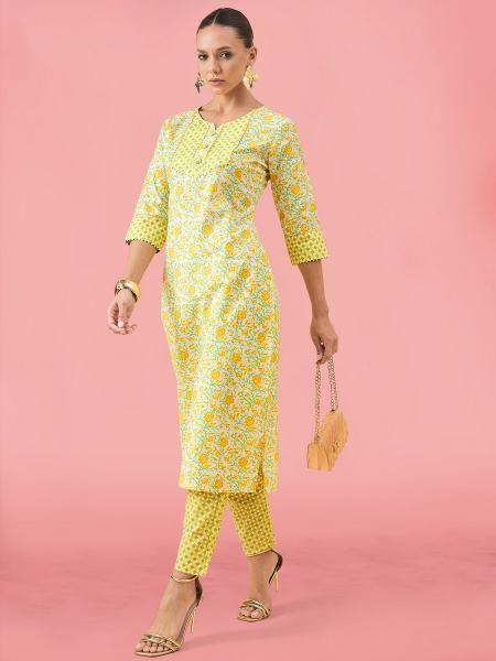 Navya 6 Casual Printed Cotton Kurti With Bottom wholesale catalog