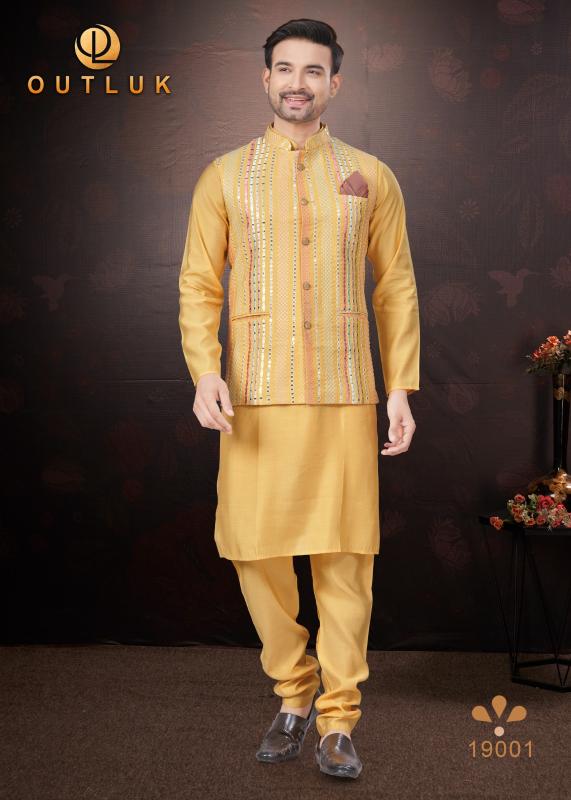 Outluk Wedding Collection Vol 19 Mens Kurta Pajama With Koti wholesale catalog