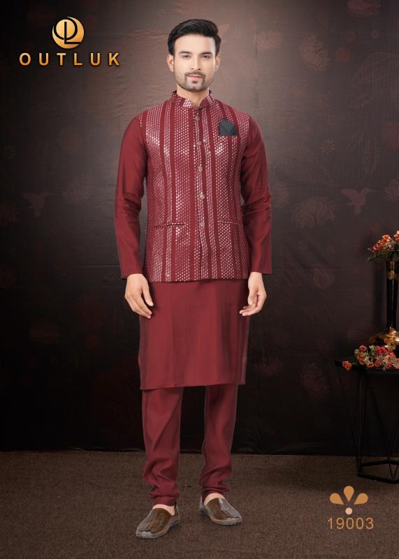 Outluk Wedding Collection Vol 19 Mens Kurta Pajama With Koti wholesale catalog