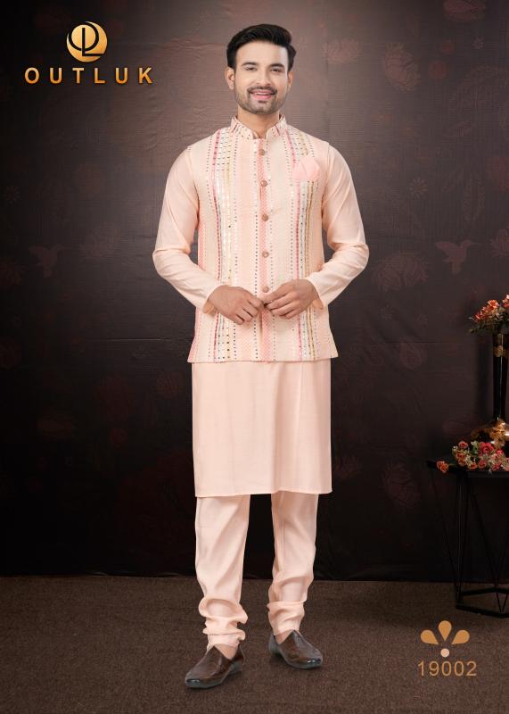 Outluk Wedding Collection Vol 19 Mens Kurta Pajama With Koti wholesale catalog