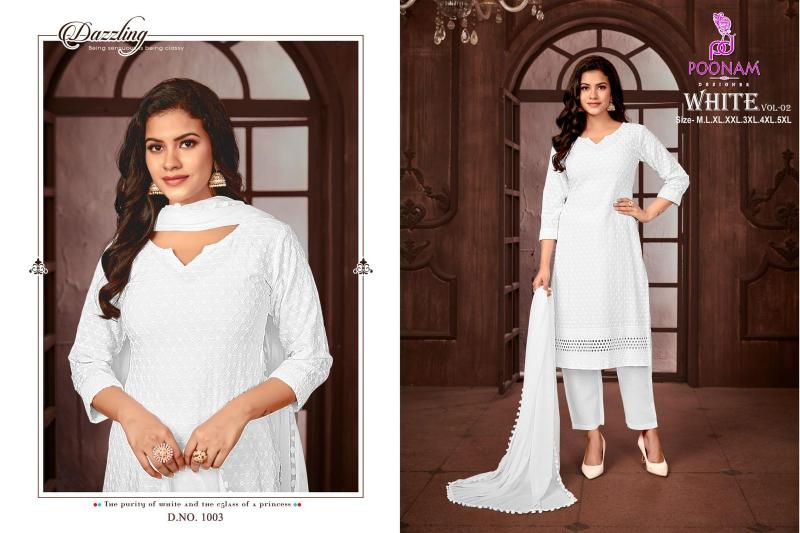 Poonam White Vol 2 Rayon Kurti wholesale catalog