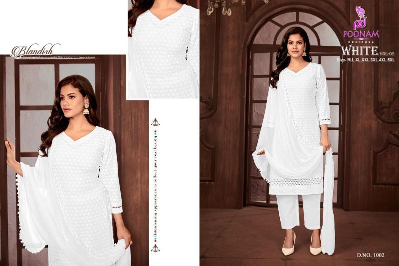 Poonam White Vol 2 Rayon Kurti wholesale catalog