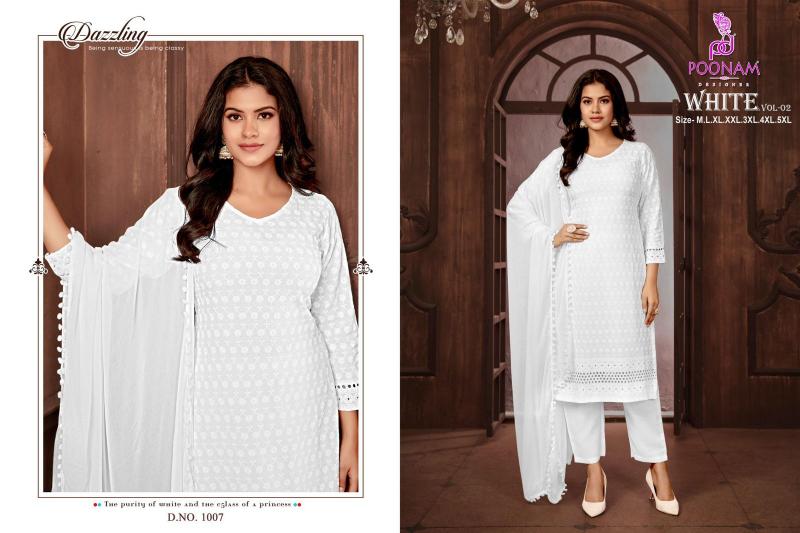 Poonam White Vol 2 Rayon Kurti wholesale catalog