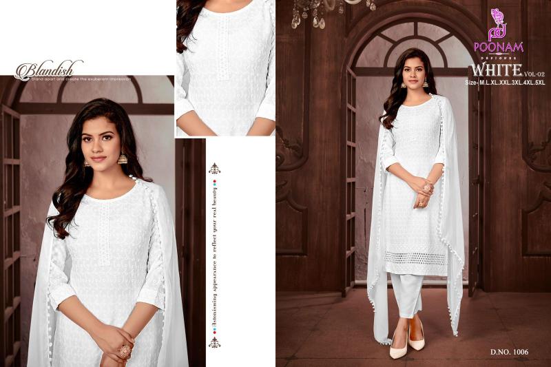 Poonam White Vol 2 Rayon Kurti wholesale catalog