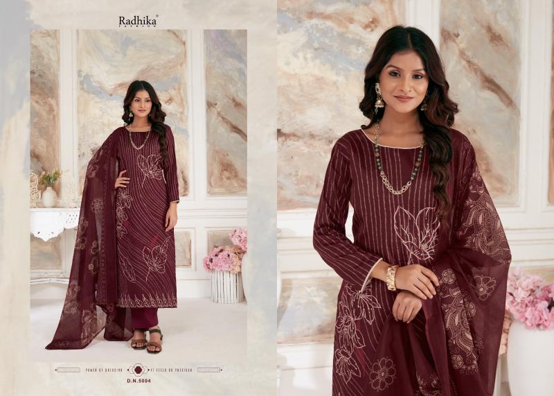 Radhika Azara Night Queen Cotton Dress Material Wholesale catalog