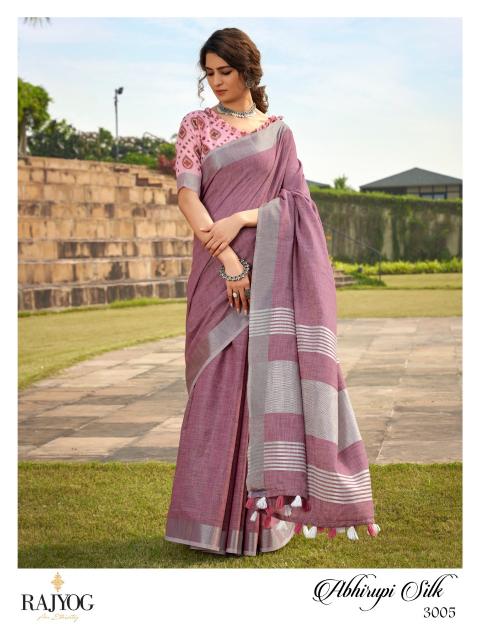 Rajyog Abhirupi surat linen sarees wholesalers Wholesale catalog