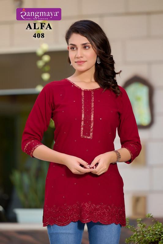 Rangmaya ALFA V-4 Kurti Wholesale catalog