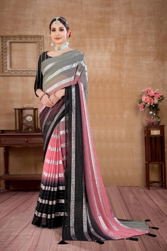 Rani 1829 Colors Georgette Zari Stripe surat sarees wholesale factory