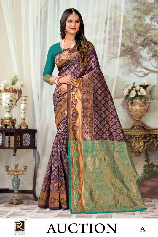 Ronisha Auction Banarasi Silk Saree Wholesale catalog