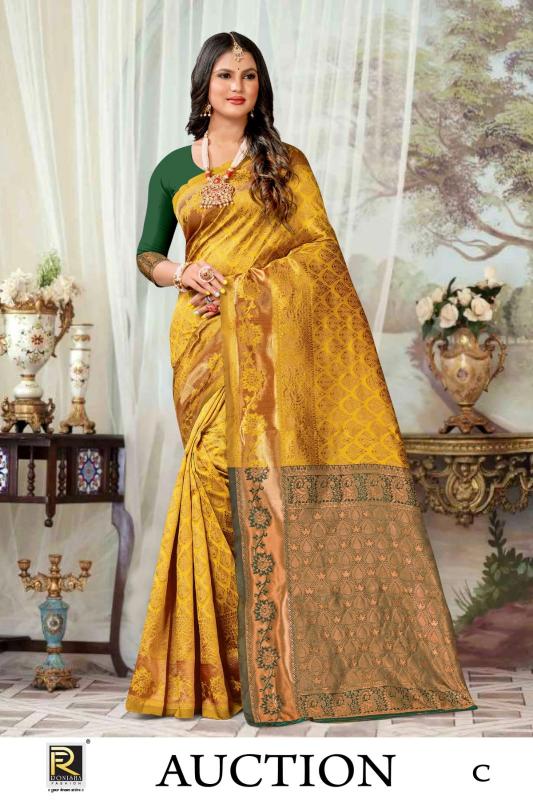 Ronisha Auction Banarasi Silk Saree Wholesale catalog